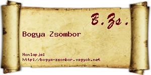 Bogya Zsombor névjegykártya